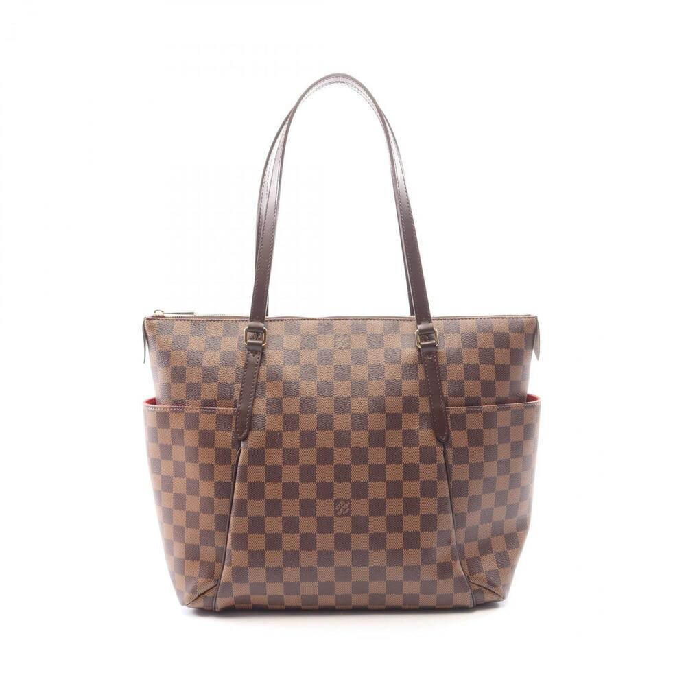 Louis Vuitton Totally MM Damier Ebene Tote Bag Handbag, Coated Canvas Leather...